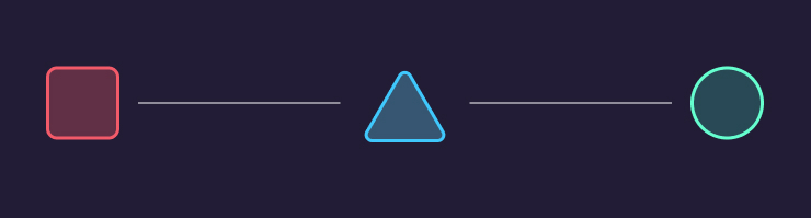 Triangle, square, circle border 