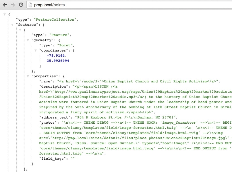 Screenshot of GeoJSON